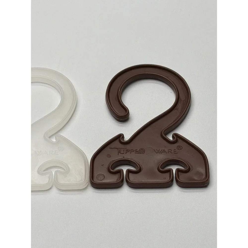 Vintage Tupperware Hang-It-All Hooks Set of 3 Brown Clear 315 Closet Organizer